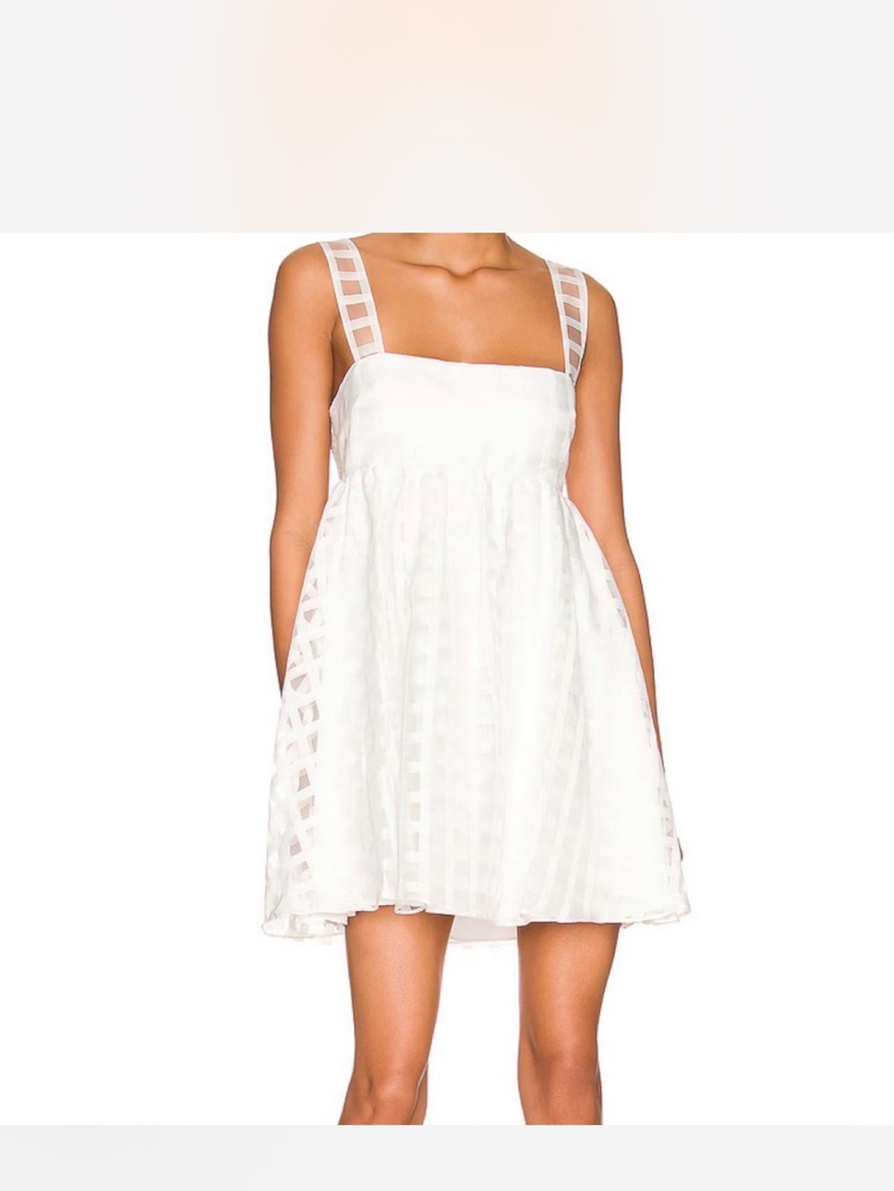 Amanda Uprichard White Mini Dress with Lattice Straps